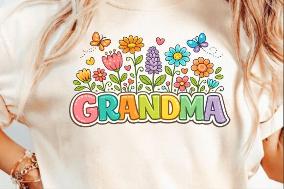 Download Grandma Retro Flower Mother's Day Png - Day Collection