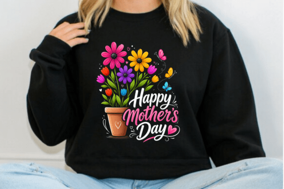 Download Happy Mothers Day Flower Pot Shirt PNG - Day Collection
