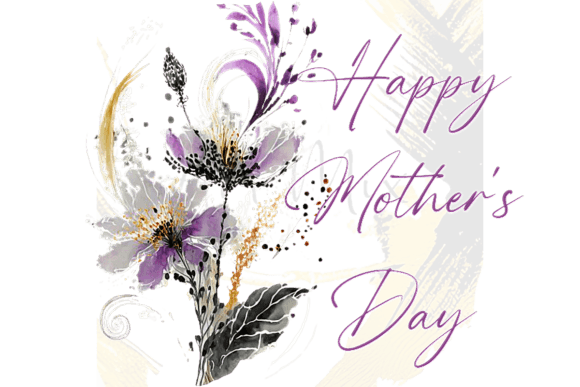 Download Happy Mother's Day Purple Flowers Png - Day Collection