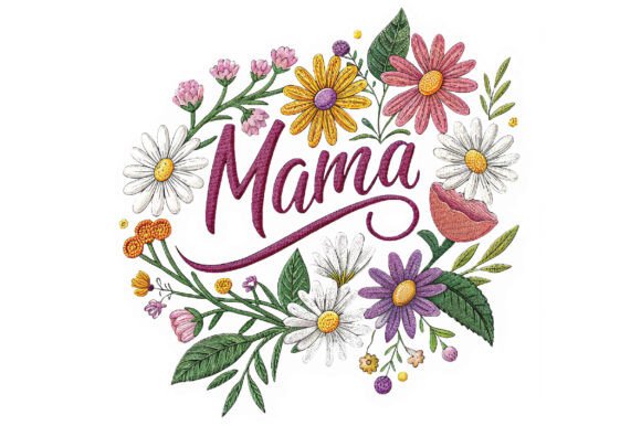 Download Mama Flower Embroidery, Mother's Day - Day Collection