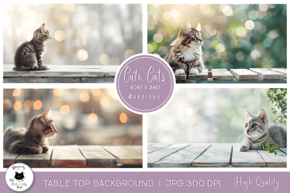 Download Cat Table Top Backgrounds | Pet Mockups - Table Collection