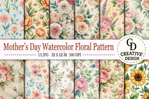 Download Mother’s Day Watercolor Floral Pattern - Day Collection