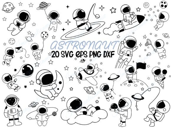Download Doodle Astronaut SVG Outer Space Clipart - Space Collection