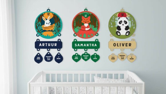 Download Nursery Decor Layered Woodland Animals - Nursery decor Collection