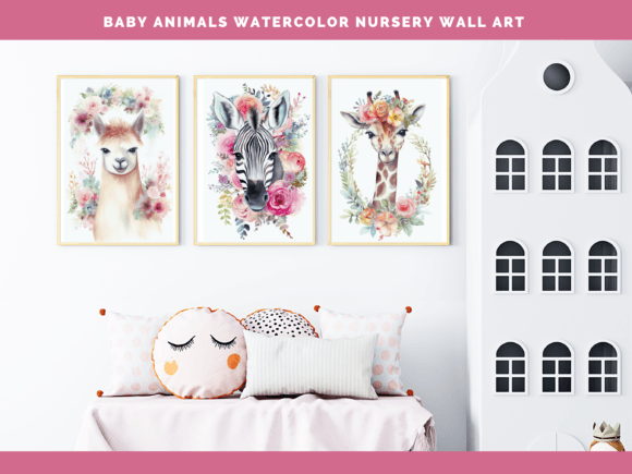 Download Baby Animal Nursery Set of 3 Wall Art 01 - Baby Collection