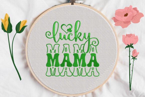 Download Patricks Day Heart MAMA Lucky Embroidery - Day Collection