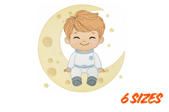 Download Moon Baby Embroidery Design Art - Baby Collection