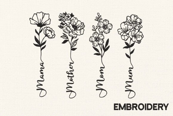 Download Mother's Day Floral Embroidery Designs - Day Collection