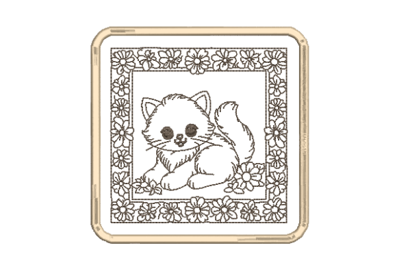 Download Kitten Day Quilt Square Machine Embroidery - Day Collection