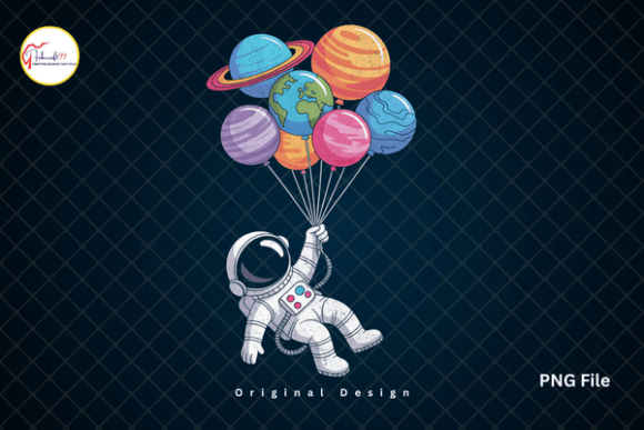 Download Astronaut Planet Balloons PNG, Space PNG - Premium Resources